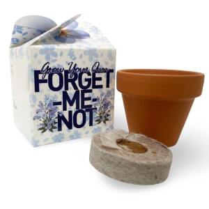 Grow Your Own Forget Me Not Box with Terracotta Pot, Peat Free Coir Compost & Forget me not Seeds