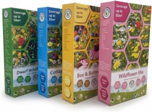 4 Boxes Wildflower & Cottage Mix Scatter Boxes | 4x50m2 Twin Pack, 200m2 Coverage